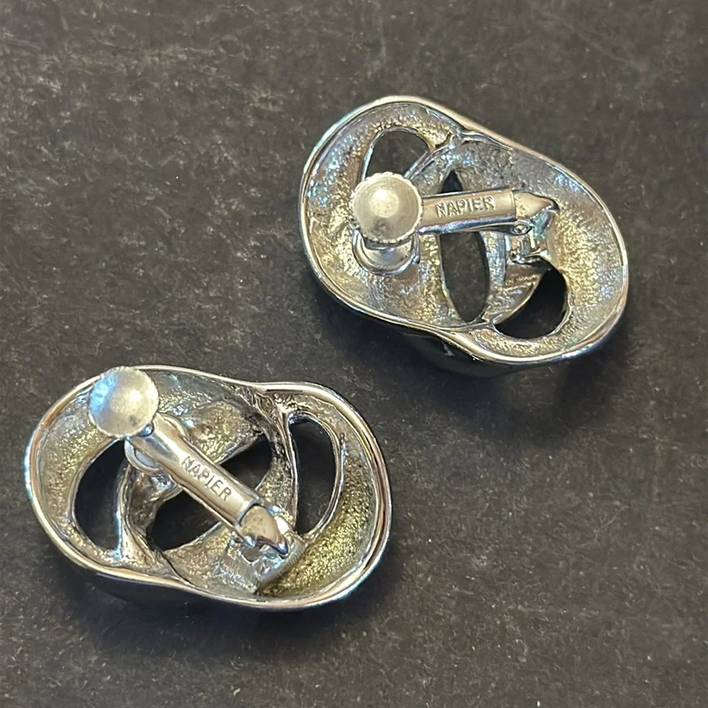 Napier Screw Back Silver-Tone Clip On Earrings